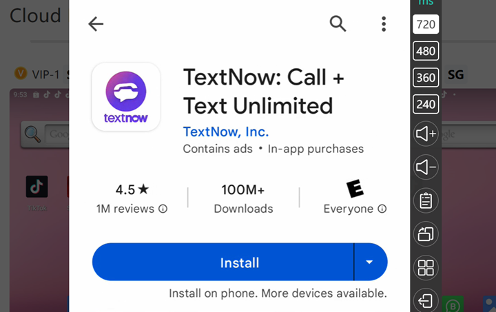 Install TextNow on Redfinger