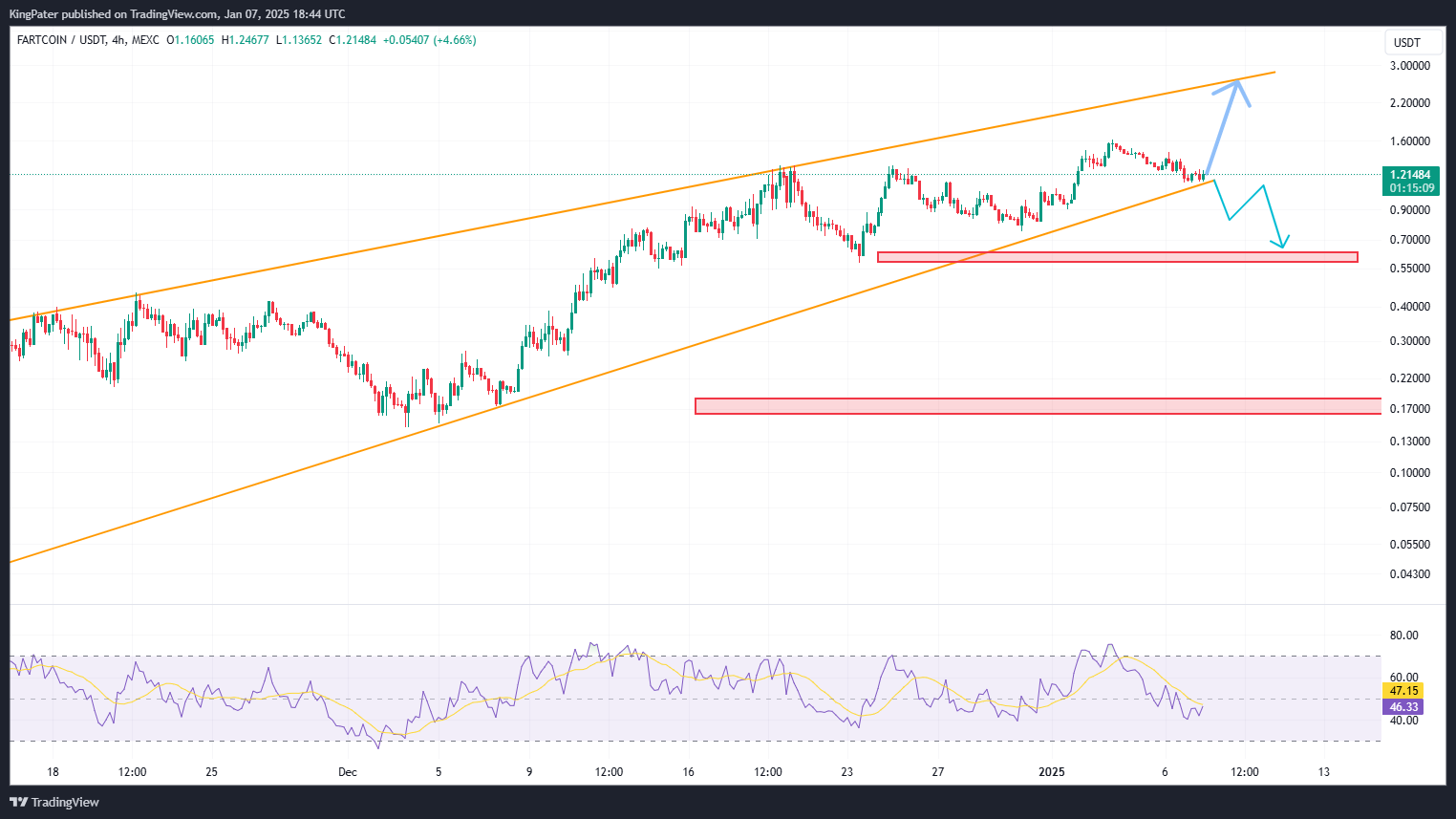 Fartcoin price chart January 2025