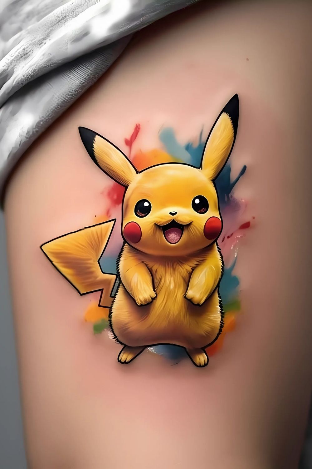 Pikachu Tattoo Painting Style