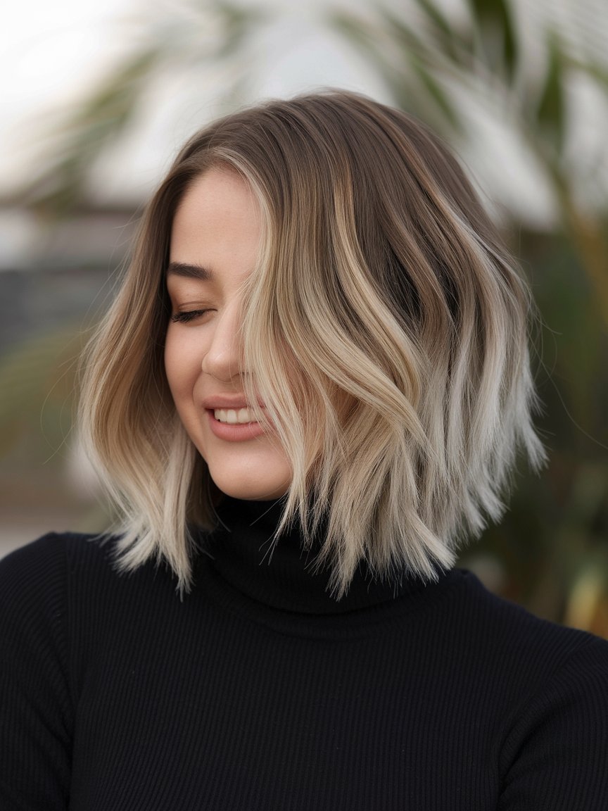 63. Razored Bob with Balayage