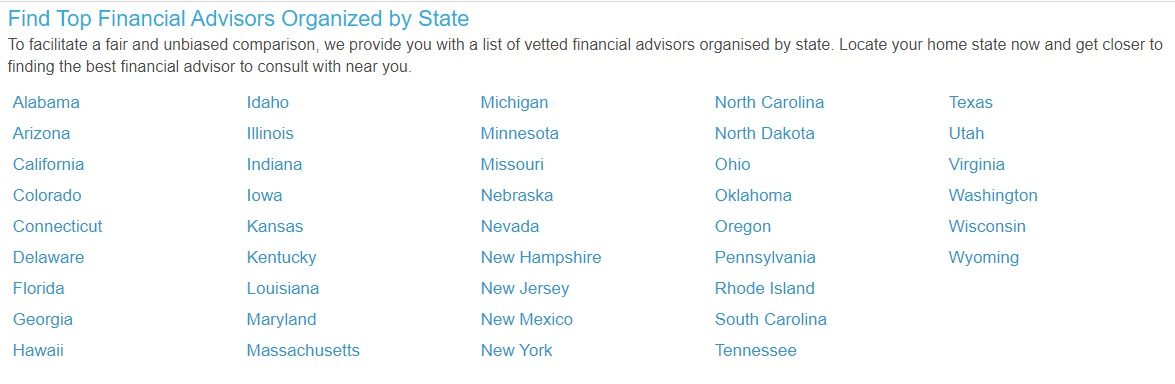 WiserAdvisor advisors by state