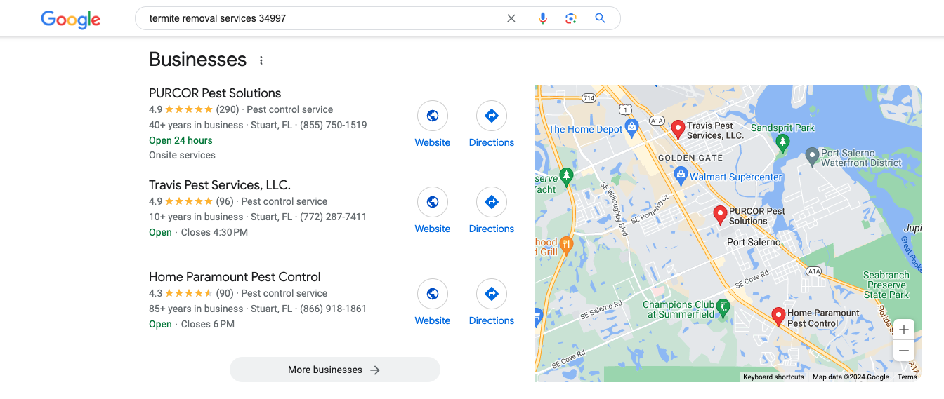 Map pack for local SEO