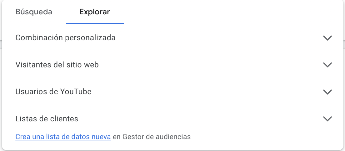 audiencias de datos propios