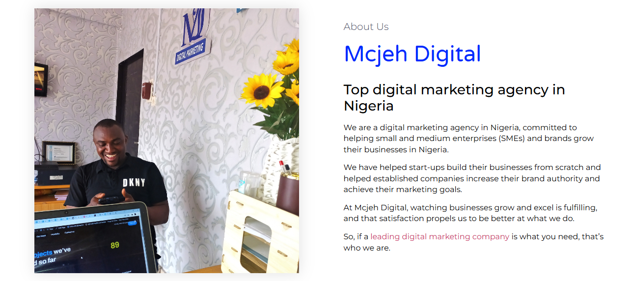 Mcjeh Digital is a digital marketing agency in Nigeria