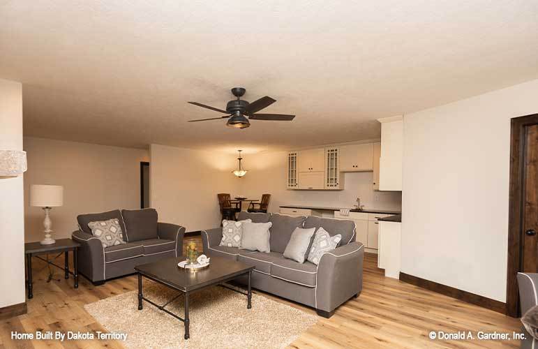 The family room opens up into the kitchenette and dining area.