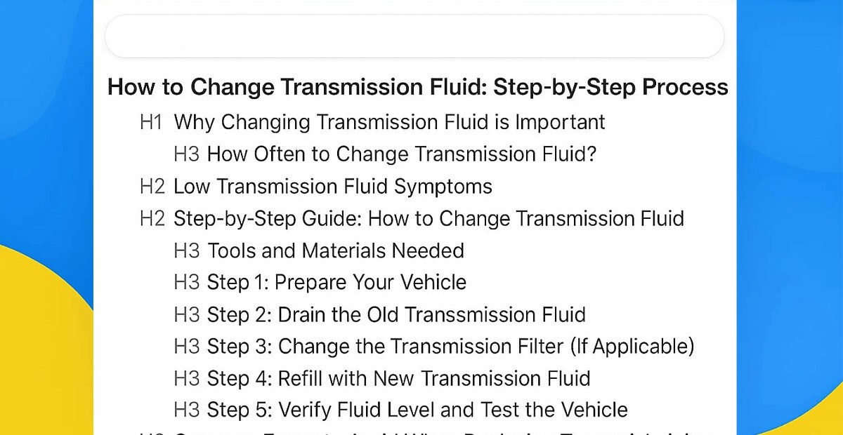 Illustrated instructions for changing transmission fluid, detailing each step for effective vehicle maintenance.