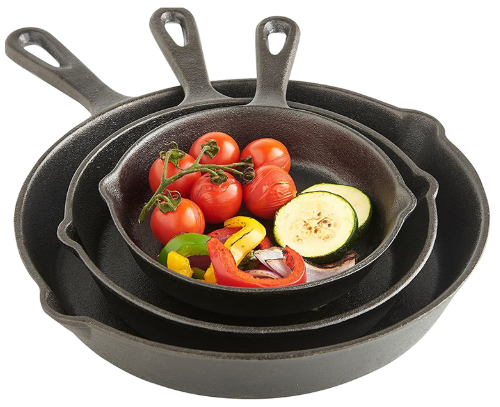 VonShef Seasoned Cast Iron Skillet Pan