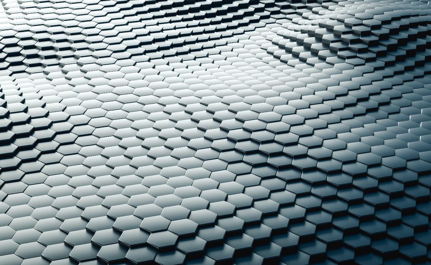 3D geometric hexagon illustration of graphene