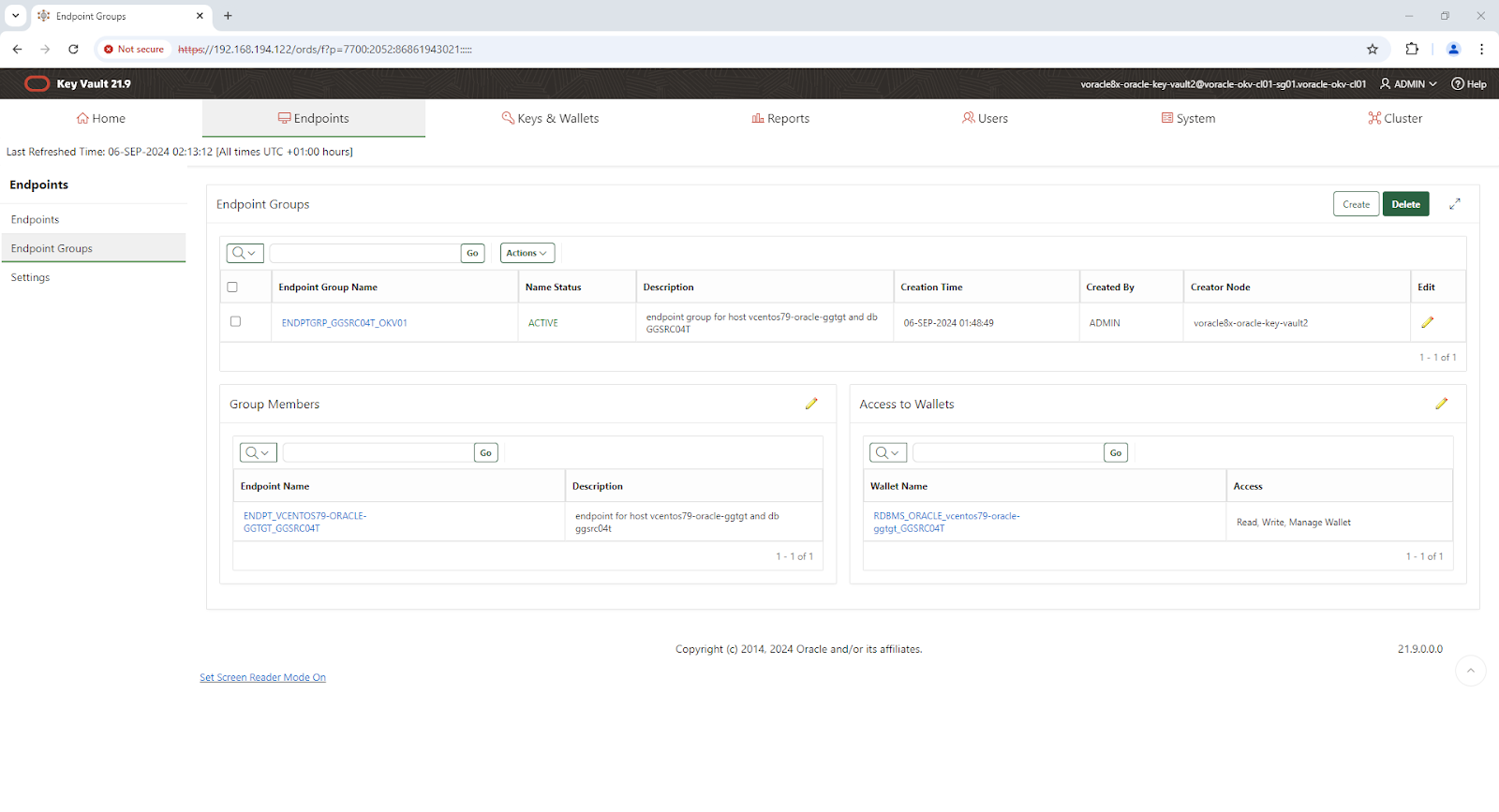 Endpoint Groups - Google Chrome