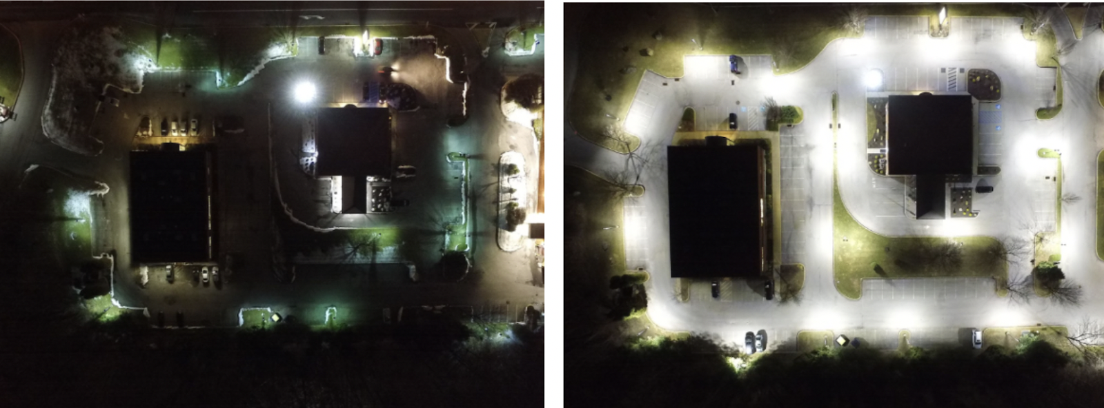 Before and After Parking Lot Lighting Installation | Stouch Lighting