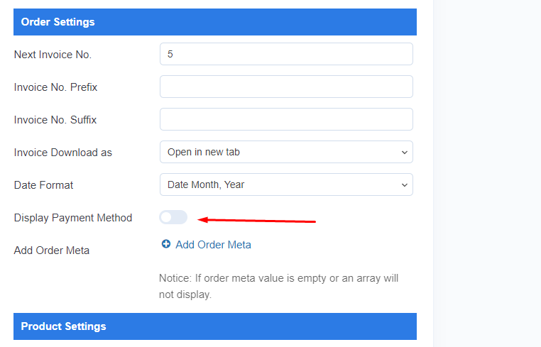 enable display payment method