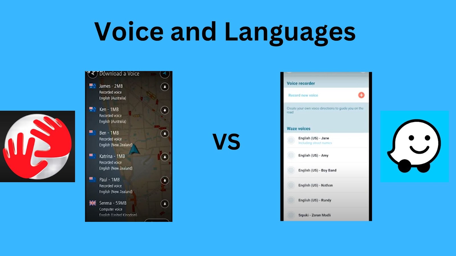 TomTom vice & Languages selection