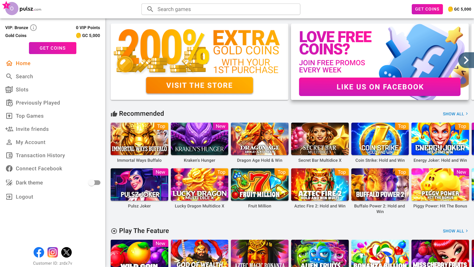 Pulsz Casino sign up