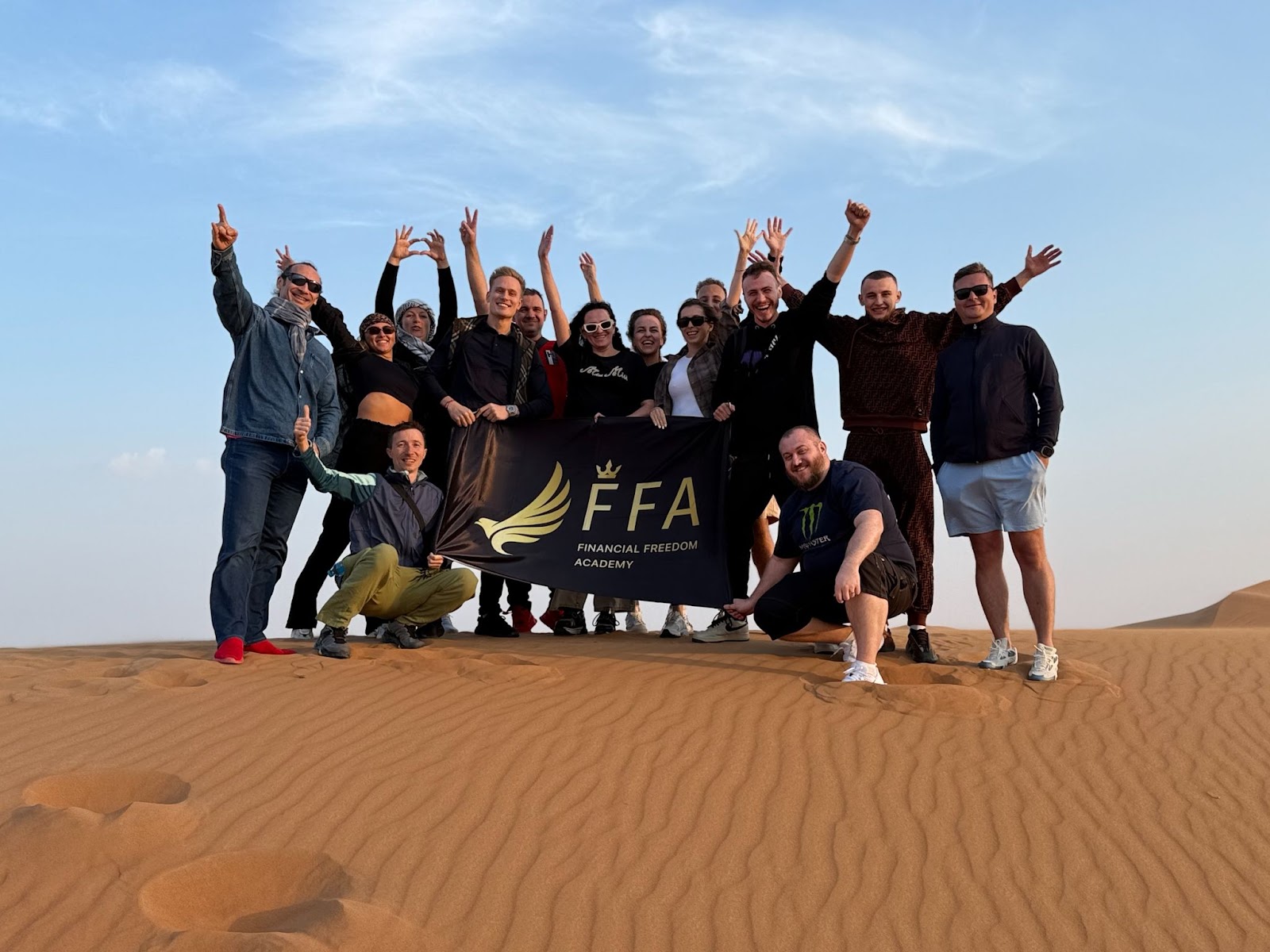 Oleksandr Orlovskyi in Dubai with FFA students