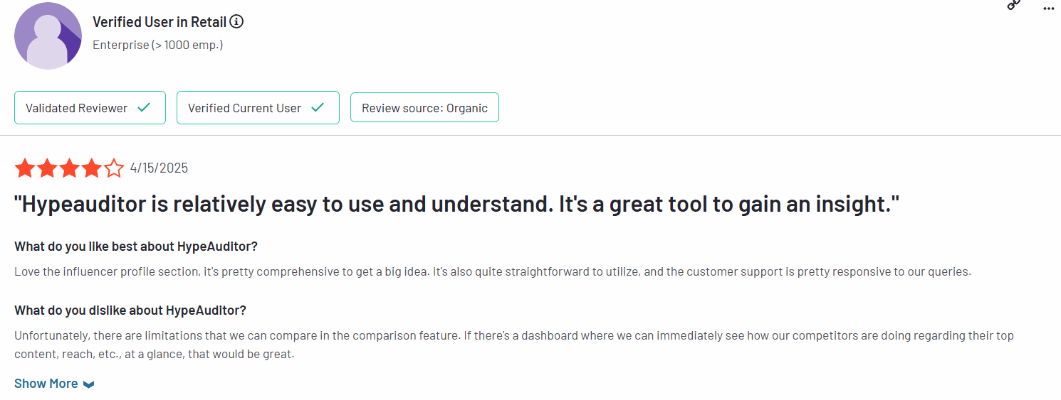 HypeAuditor user reviews