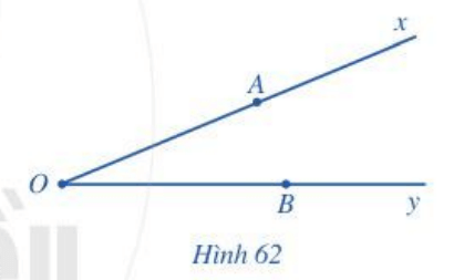 CHƯƠNG 6. HÌNH HỌC PHẲNGBÀI 4: TIA1. TIABài 1: Thực hiện theo các bước sau:Bước 1. Vẽ đường thẳng xy:Bước 2. Lấy điểm O trên đường thẳng xy.Giải nhanh:Bước 1. Vẽ đường thẳng xy:Bước 2. Lấy điểm O trên đường thẳng xy Điểm O chia đường thẳng xy thành hai phần, đó là hai nửa đường thẳng Ox và Oy.Bài 2: Hãy đọc và viết các tia ở Hình 55. Giải nhanh:Các tia ở Hình 55 là:Tia gốc I được đọc và viết là: IA, IB, IC, ID.Tia gốc A được đọc và viết là: AI.Tia gốc B được đọc và viết là: BI.Tia gốc C được đọc và viết là: CI.Tia gốc D được đọc và viết là: DI.Bài 3: Cho hai điểm A, Ba) Vẽ tia AB.b) Vẽ tia BAGiải nhanh:a) Các bước vẽ tia AB như sau:Bước 1: Lấy hai điểm A và B;Bước 2: Đặt cạnh thước đi qua hai điểm A và B. Vạch theo cạnh thước bắt đầu từ A đi qua B.Ta được tia AB:b) Các bước vẽ tia BA như sau:Bước 1: Lấy hai điểm A và B;Bước 2: Đặt cạnh thước đi qua hai điểm A và B. Vạch theo cạnh thước bắt đầu từ B đi qua A.Ta được tia BA:2. HAI TIA ĐỐI NHAUBài 1: Quan sát đồng hồ lúc 6 giờ.Nếu ta coi vị trí gắn hai kim trên mặt đồng hồ là gốc O, kim phút nằm trên tia Ox, kim giờ nằm trên tia Oy (Hình 56) thì hai tia Ox và Oy có đặc điểm gì?Giải nhanh:Hai tia Ox và Oy có chung gốc và cùng nằm trên một đường thẳng.Tia Ox (hướng lên trên) và tia Oy (hướng xuống dưới) có chiều hướng ngược nhau.Bài 2: Đọc tên bốn cặp tia đối nhau ở Hình 58Giải nhanh:Bốn cặp tia đối nhau ở trên Hình 58:Tia Ax và tia Ay;Tia Bx và tia By;Tia Cx và tia Cy;Tia BA và tia BC.(Ngoài ra còn có các cặp tia khác đối nhau như Ax và AB, Ax và AC, Bx và BC, BA và By, BA và BC, CA và Cy, CB và Cy)3. HAI TIA TRÙNG NHAUBài 1: Quan sát đồng hồ lúc 12 giờ.Nếu ta coi vị trí gắn hai kim trên mặt đồng hồ là gốc O, kim phút nằm trên tia Ox, kim giờ nằm trên tia Oy (Hình 59) thì hai tia Ox và Oy có đặc điểm gì?Giải nhanh:Hai tia Ox và Oy có các đặc điểm là:- Hai tia Ox và Oy có chung gốc O và cùng nằm trên một đường thẳng.- Hai tia Ox và Oy cùng chung một hướngBài 2: Quan sát Hình 61a) Tia OA trùng với tia nào?b) Hai tia OB và Bn có trùng nhau không? Vì sao?c) Hai tia Om và On có đối nhau không? Vì sao?Giải nhanh:a) Tia OA trùng với tia Om.b) Hai tia OB và Bn không trùng nhau. Vì hai tia này không chung điểm gốc.c) Hai tia Om và On không đối nhau. Vì hai tia này không tạo thành một đường thẳng.BÀI TẬP