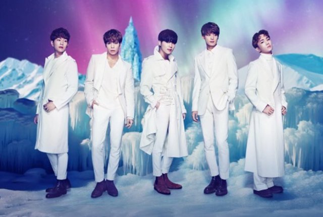 shinee in a winter themed photoshoot for their kpop christmas song winter wonderland