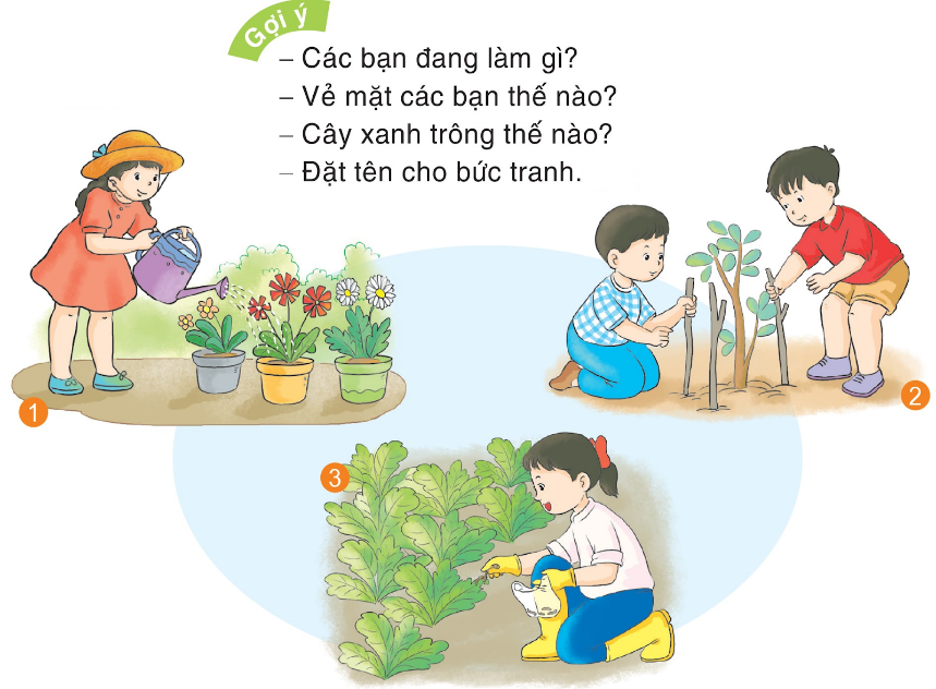 BÀI 22: CHUYỆN CÂY, CHUYỆN NGƯỜIChia sẻQuan sát các hình ảnh dưới đây:Câu 1: Sắp xếp lại thứ tự các hình cho phù hợp với quá trình từ lúc lúa còn non đến lúc thu hoạch và được nấu thành cơm.Đáp án chuẩn:e - g - d - b - c - a.Câu 2. Nghe bài hát: Em đi giữa biển vàng (nhạc: Bùi Đình Thảo, lời thơ: Nguyễn Khoa Đăng)Đáp án chuẩn:- Nghe bài hát.BÀI ĐỌC 1: MÙA LÚA CHÍNCâu 1: Ở khổ thơ 1, đồng lúa chín được so sánh với những gì?Đáp án chuẩn:Biển vàng và tơ kén.Câu 2: Tìm một hình ảnh đẹp ở khổ thơ 2.Đáp án chuẩn:Trong khổ thơ 2, hình ảnh đồng lúa chín được nhờ thơ ví von rằng lúa biết đi và nói chuyện rầm rì như những người nông dân chăm chỉ. Đây là một hình ảnh vô cùng đẹp mà chúng ta có thể dễ dàng bắt gặp trên cánh đồng mùa lúa chín.Câu 3: Những câu thơ nào nói lên nỗi vất vả của người nông dân?Đáp án chuẩn:     Như đeo nặng      Giọt mồ hôi     Của bao người      Nuôi lớn lúa...Câu 4: Những từ ngữ nào ở khổ thơ cuối thể hiện niềm vui của bạn nhỏ khi đi giữa đồng lúa chín?Đáp án chuẩn:Nghe và hát.Luyện tập Câu 1: Xếp các từ ngữ dưới đây vào các nhóm thích hợp: thóc, gặt, cấy, gạo, cánh đồng, đập, gánh, nương, rẫy.a) Từ chỉ nơi trồng lúa.b) Từ chỉ hoạt động liên quan đến cây lúa.c) Từ ngữ chỉ sản phẩm từ cây lúa.Đáp án chuẩn:a) Cánh đồng, nương, rẫy.b) Gặt, cấy, đập, gánh.c) Thóc, gạo.Câu 2: Đặt câu với một trong các từ ngữ trên.Đáp án chuẩn:Cánh đồng lúa rộng mênh mông, bát ngát.Thời tiết nắng chang chang, các bác nông dân vẫn đang gặt lúa.Hạt gạo là thành quả lao động vất vả của người nông dân.   Bài viết 1Câu 1: Nghe - viết: Mùa lúa chín (2 khổ thơ đầu)Đáp án chuẩn:Nghe - viếtCâu 2: Tìm chữ thích hợp vào ô trống để hoàn thành mẩu chuyện dưới đây: chữ c hay k, chữ ng hay ngh?Quả sồi nhỏ nằm dưới đất. Nó ao ước được ở trên ...ao để ...ắm trăng sao,...e gió rì rào kể chuyện. Nó nhờ ông sồi già đưa nó lên ...ành cao. Ông sồi bảo:- Cháu hãy tự mọc rễ nhanh lên, rồi cháu sẽ trở thành một ...ây sồi cao lớn.Theo XU-KHÔM-LIN-XKIĐáp án chuẩn:Cao, ngắm, nghe, cành, cây Câu 3: Tìm các tiếng:a) Bắt đầu bằng r, d hoặc gi, có nghĩa như sau:- Kêu lên vì vui mừng.- Nói sai sự thật.- Rắc hạt xuống đất để mọc thành cây.b) Có dấu hỏi hoặc dấu ngã, có nghĩa như sau:- Ngược lại với thật.- Ngược lại với lành (hiền).- Đường nhỏ và hẹp trong làng xóm, phố phường.Đáp án chuẩn:a) reo hò, nói dối, gieo hạt.b) giả, hung dữ, hẻmCâu 4: Tập viết.Đáp án chuẩn:Tập viết chữ hoa.BÀI ĐỌC 2: CHIẾC RỄ ĐA TRÒNCâu 1: Khi thấy chiếc rễ đa nằm trên mặt đất, Bác Hồ đã nói gì với chú cần vụ?Đáp án chuẩn: “Chú cuốn rễ này lại, rồi trồng cho nó mọc tiếp nhé!”Câu 2: Vì sao Bác Hồ phải hướng dẫn chú cần vụ trồng lại chiếc rễ đa?Đáp án chuẩn:Vì Bác muốn cây đa sẽ giúp ích cho sau này.Câu 3: Về sau, chiếc rễ đa ấy trở thành một cây đa như thế nào?Đáp án chuẩn:Cây đa con có vòng lá tròn.Câu 4: Các bạn nhỏ vào thăm vườn Bác thích chơi trò gì đến bên cây đa ấy?Đáp án chuẩn:Trò chui qua chui lại  dưới vòng lá của cây đa.Luyện tậpCâu 1: Hãy nói lại cách trồng chiếc rễ đa theo lời hướng dẫn của Bác Hồ:a) Cuộn chiếc rễ đa...b) Đóng hai cái cọc xuống đất...c) Buộc...d) Vùi...Đáp án chuẩn:a) thành một vòng tròn.b) làm khung tựa cho cây.c) nó tựa vào hai cái cọc đó.d) hai đầu rễ xuống đất.Câu 2: Tìm bộ phận trả lời cho câu hỏi Khi nào?a) Sau khi tập thể dục, Bác Hồ đi dạo trong vườn.b) Nhiều năm sau, chiếc rễ đa thành một cây đa con.c) Lúc đó, mọi người mới hiểu ý của Bác Hồ.Đáp án chuẩn:a) Sau khi tập thể dục.b) Nhiều năm sau.c) Lúc đó.Bài viết 2