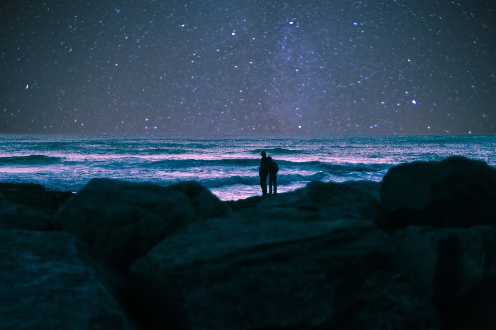 Couple on a starry night