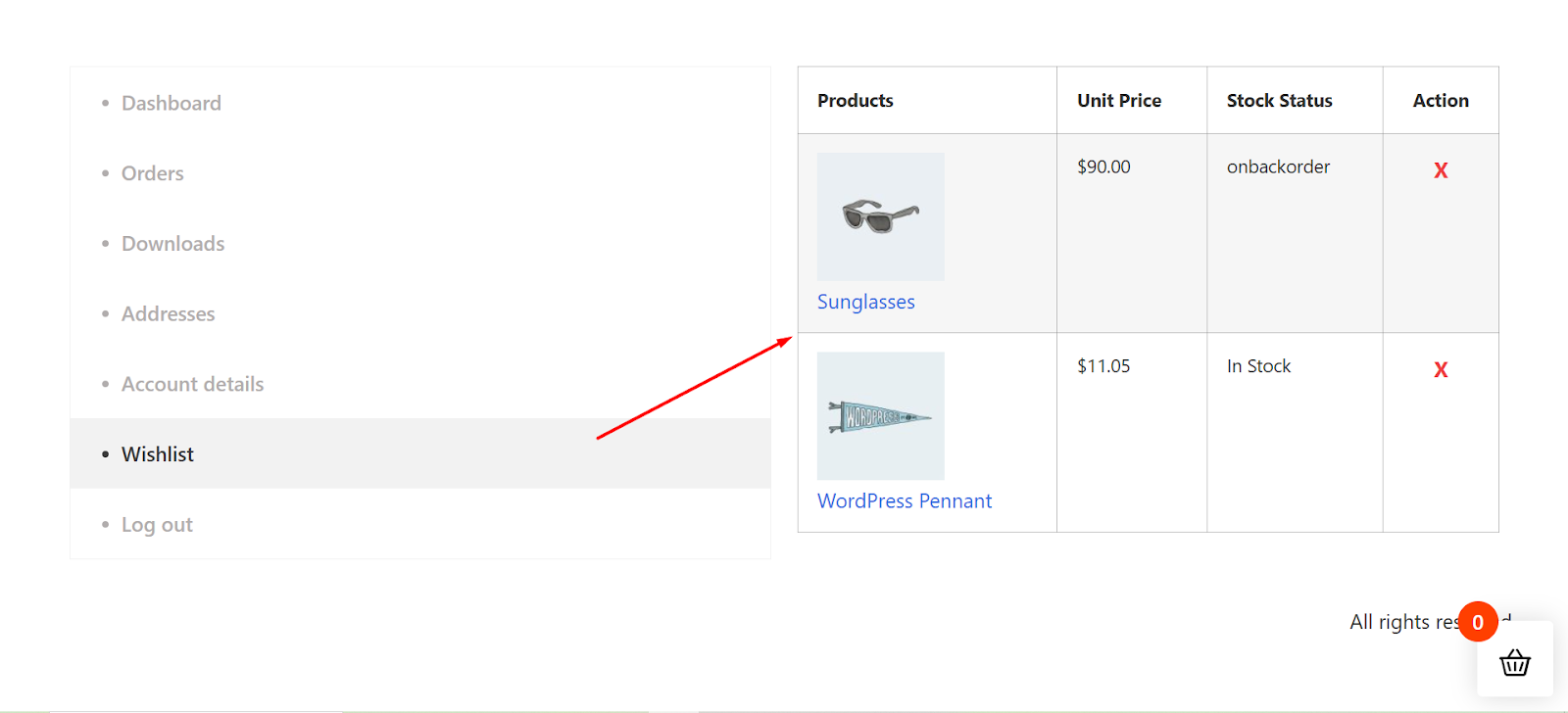Check if your wishlist button has been added