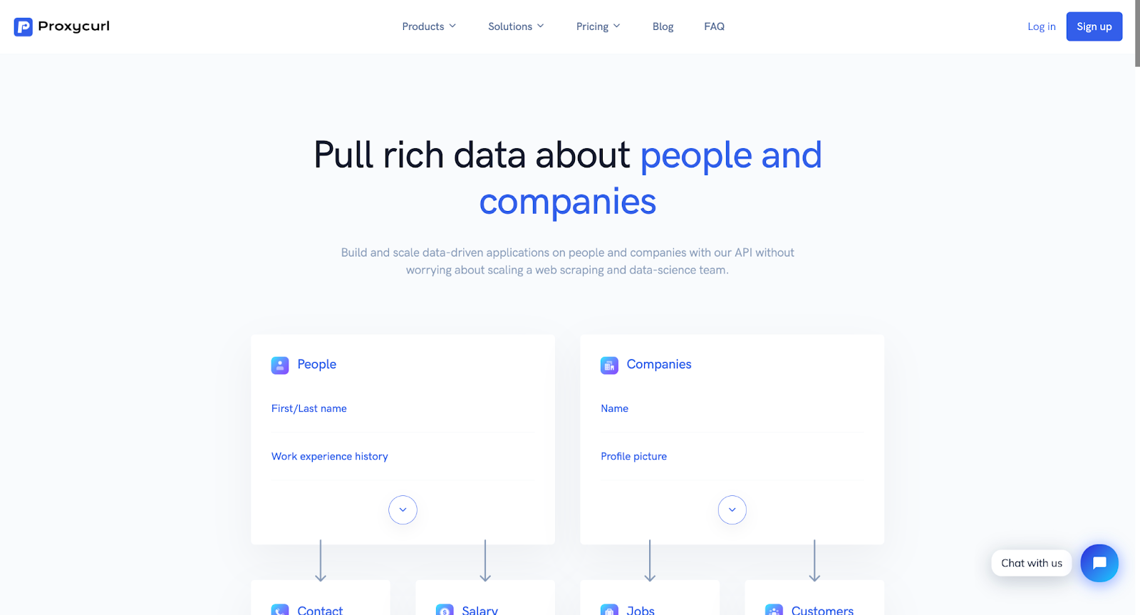 Proxycurl Landing Page