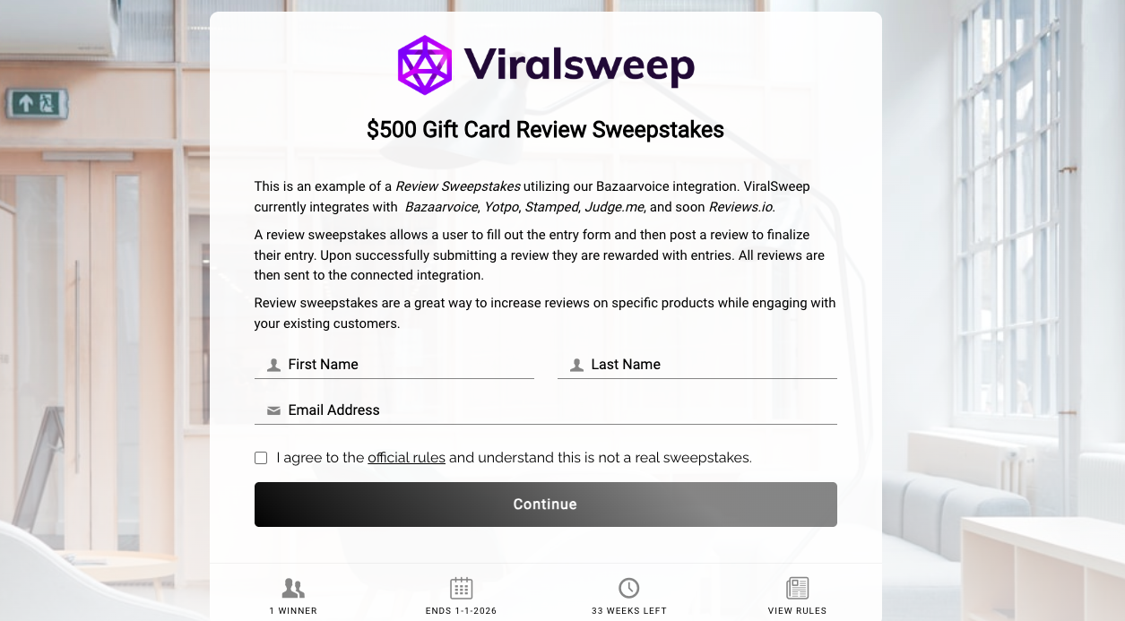 viralsweep sweepstakes
