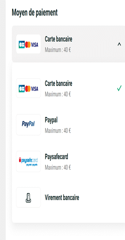 PMU Les méthodes de paiement