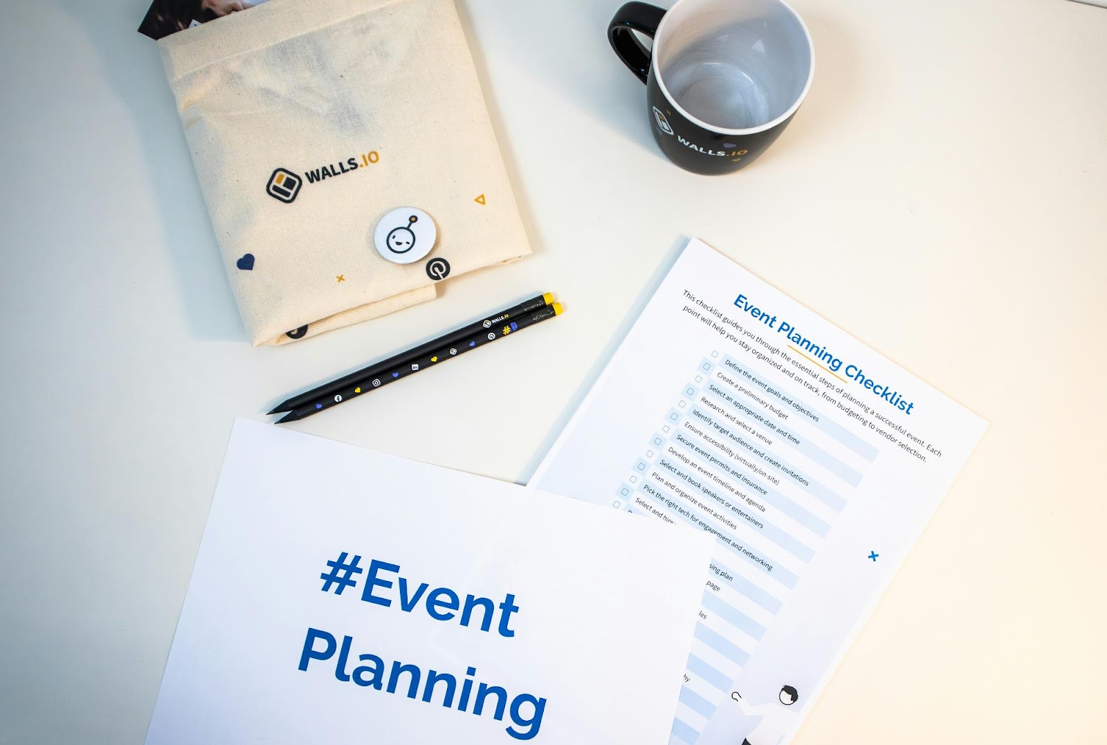 Organizer reviewing an event production plan