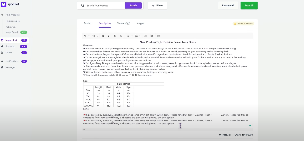 Optimizing the Description Tab-axiabits