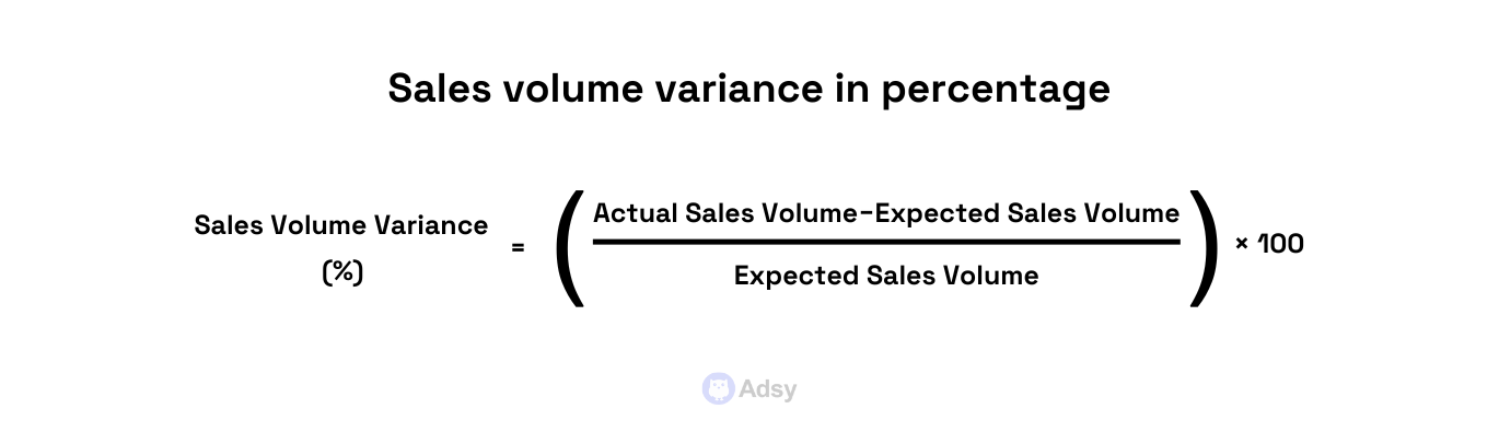 Formula for sales volume variance in percentage