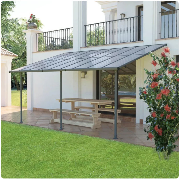 13x10/16.5x10 ft. Wall Mount Gazebo - Polycarbonate Outdoor Pergola