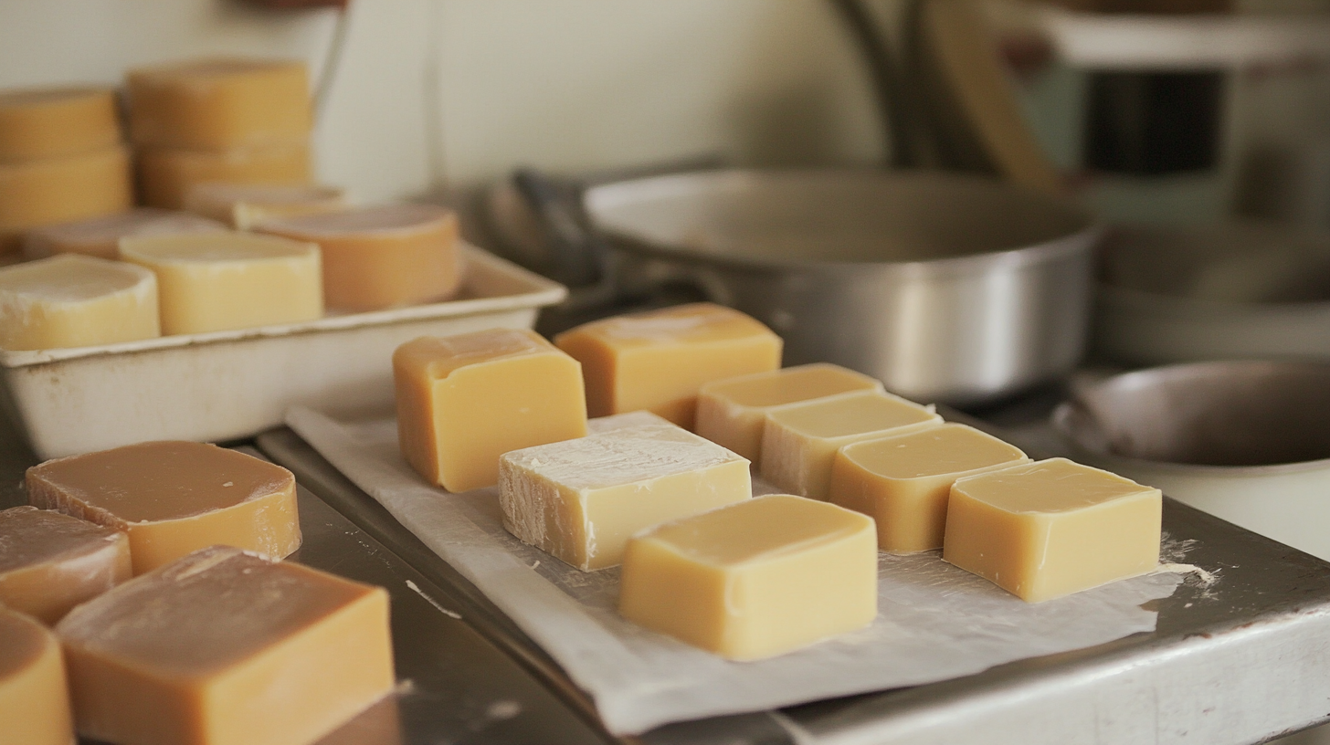 Enhancing tallow soap with optional additives for scent, color, and texture.