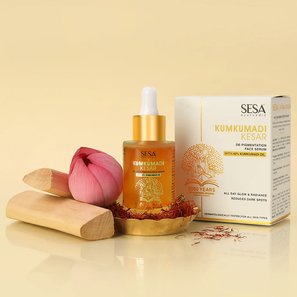 Buy Ayurvedic products for Anti Aging - Image of Sesa Kumkumadi Face Serum with Kesar for De-Pigmentation