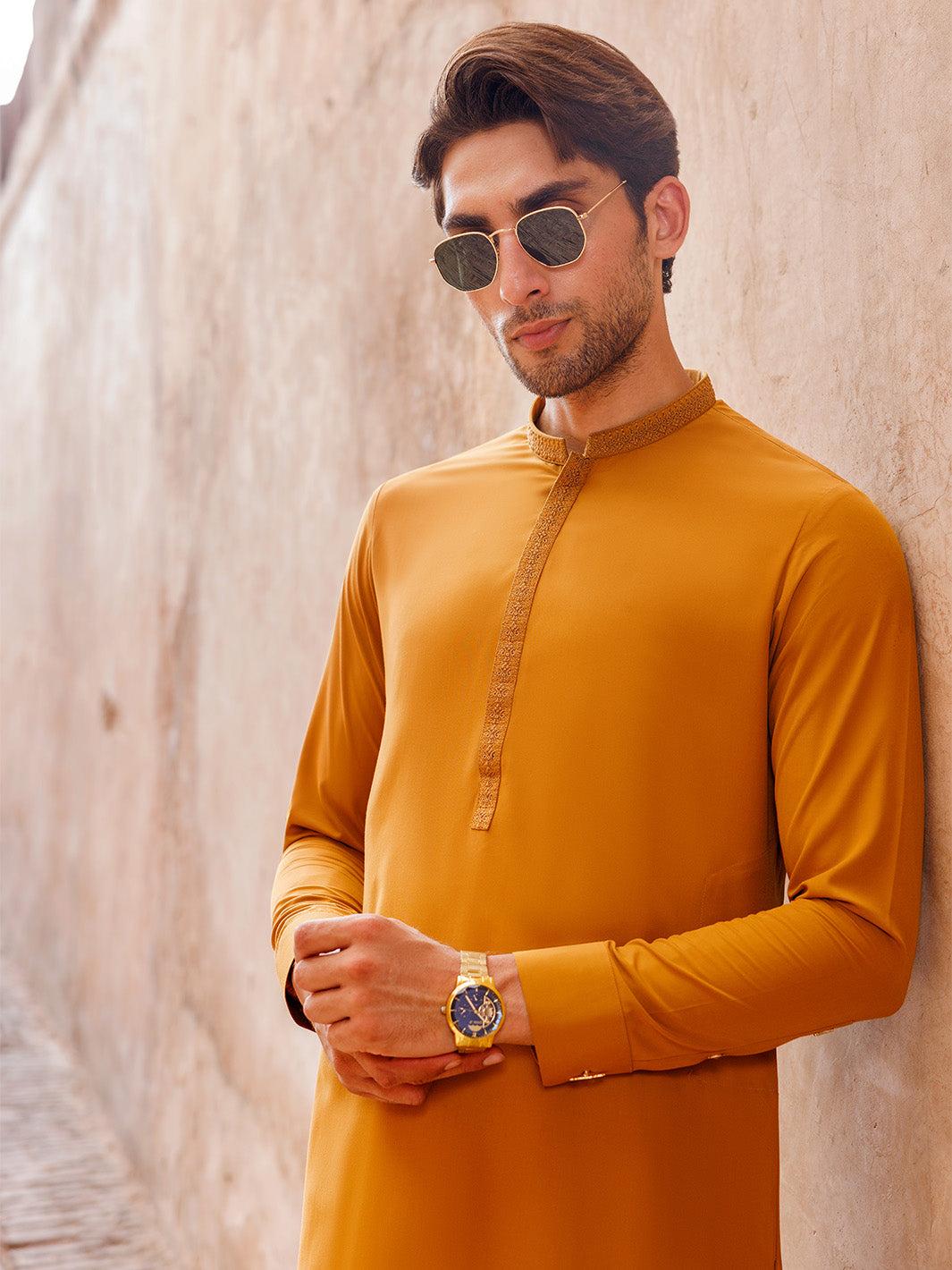 Men's boski shalwar kameez design in Pakistan