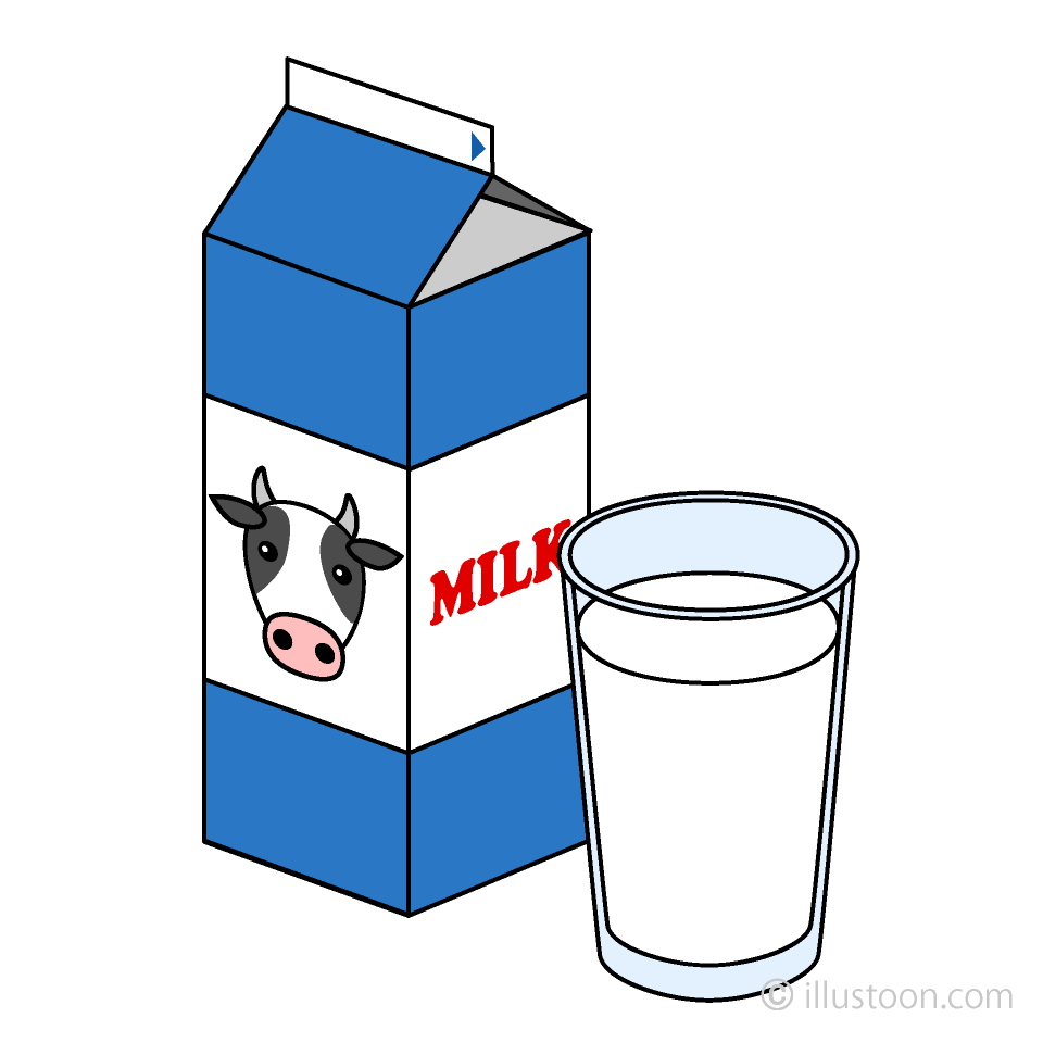 Simple Milk Pack and Glass Clip Art Free PNG Image｜Illustoon