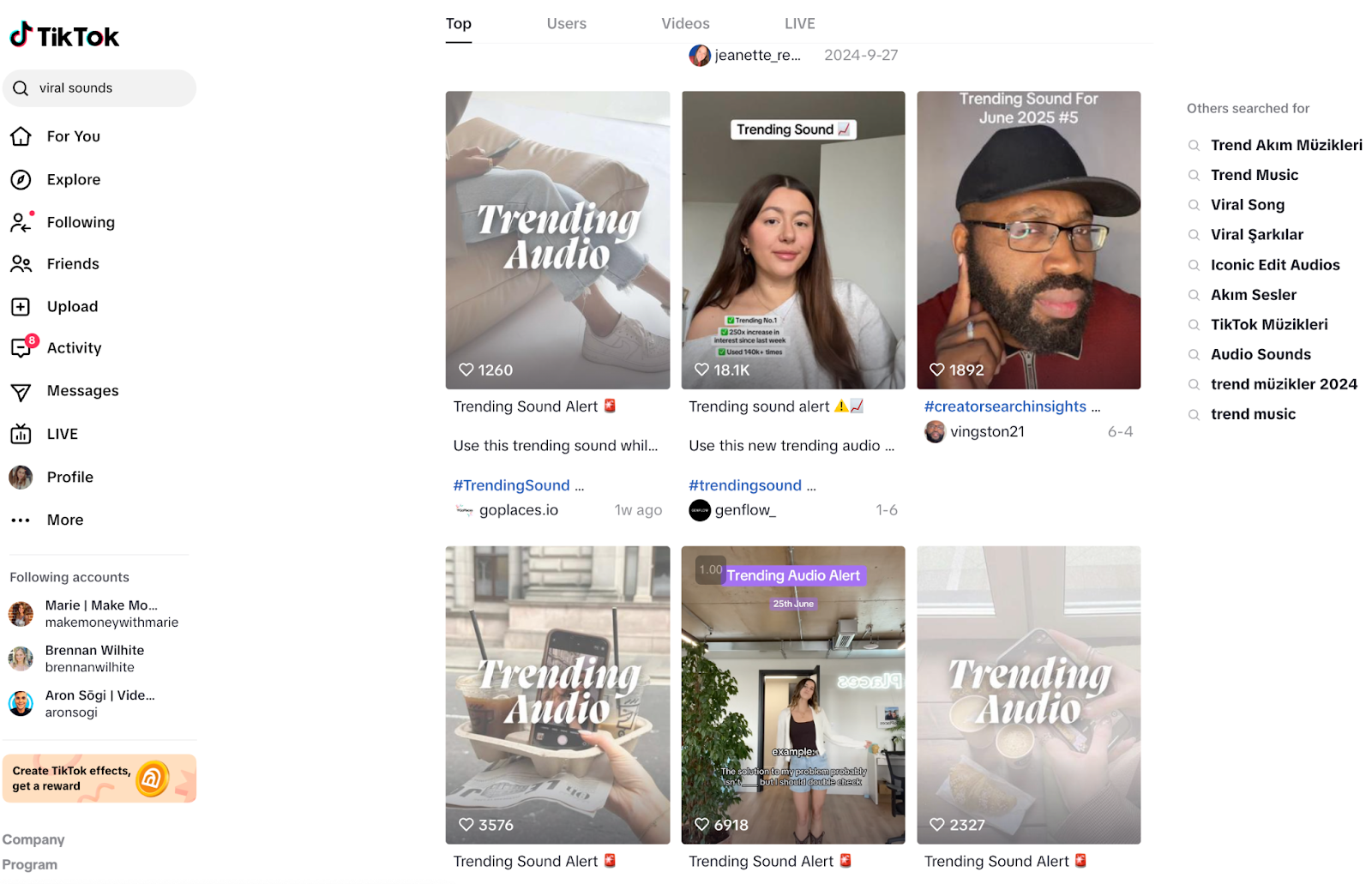 In-app search functionality