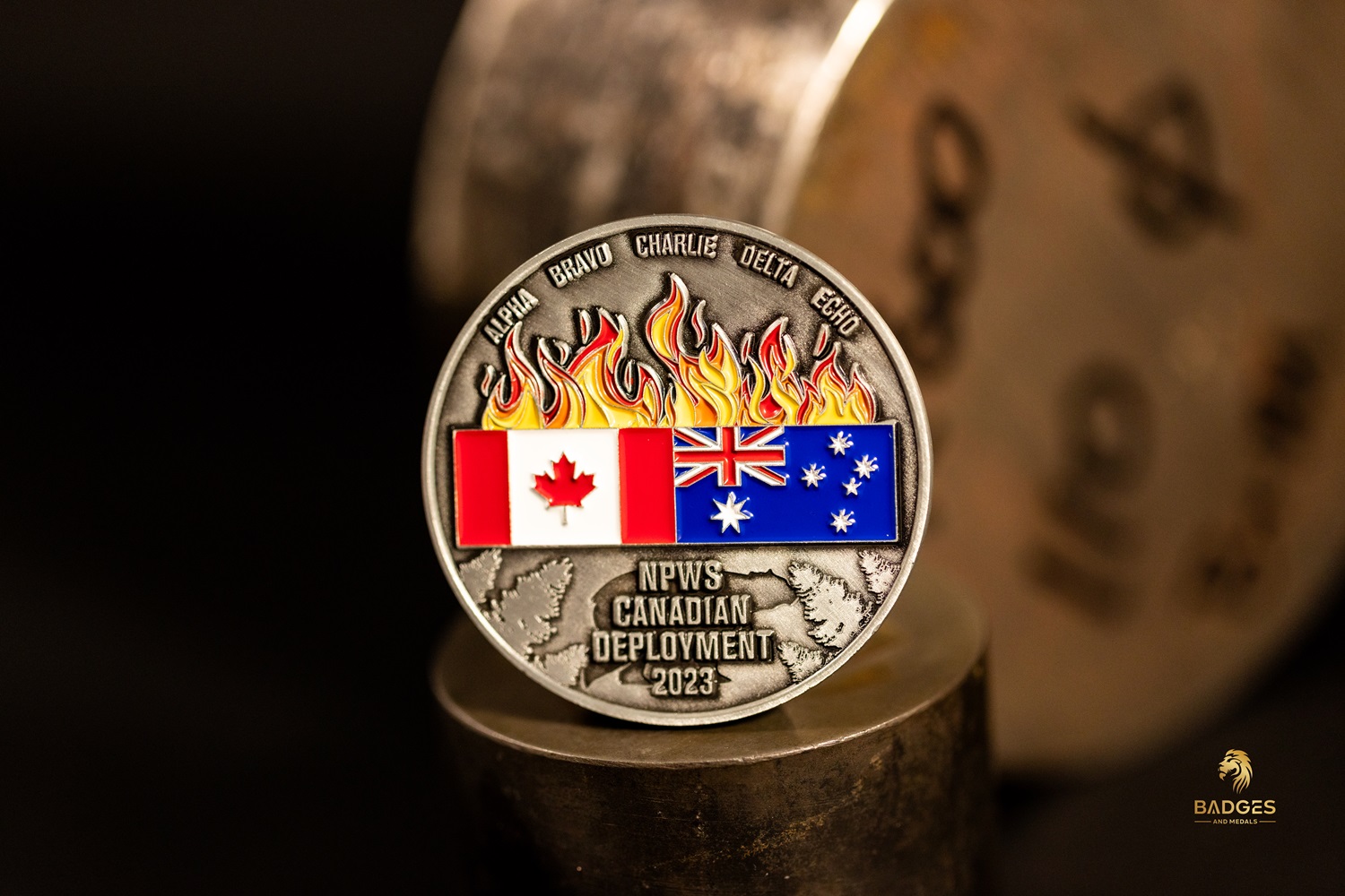 A National Parks And Wildlife Service Canadian Deployment challenge coin.