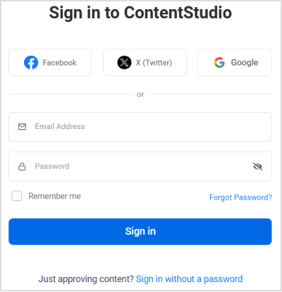 sign into contentstudio 