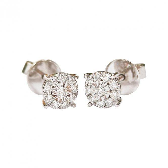 18k Round Diamond Earring Studs