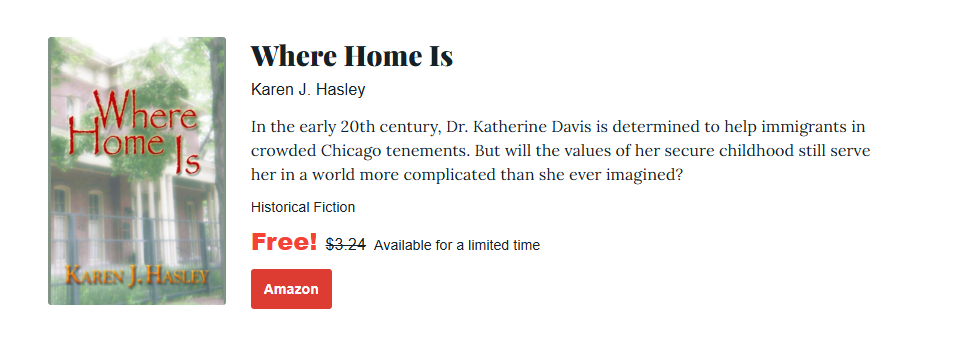 a screenshot of where home is book a bookbub historical fiction deal