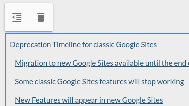 Insérez une table des matières générée automatiquement qui renvoie aux en-têtes via des ancres de page dans les nouveaux sites Google