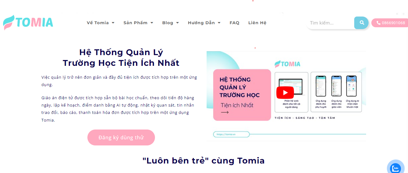 Phần mềm quản lý mầm non Tomia