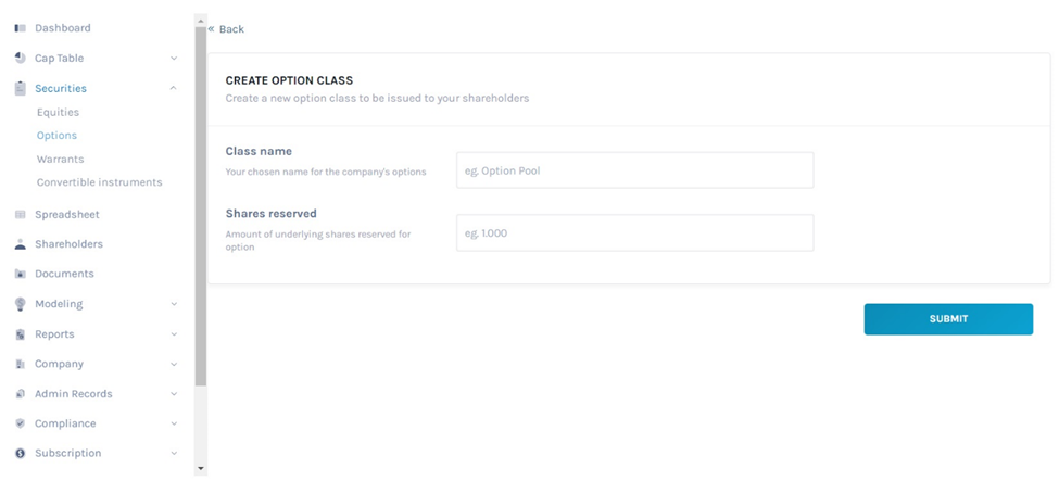 create option class