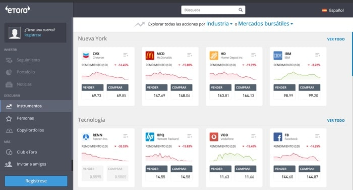 eToro, conocido bróker de acciones