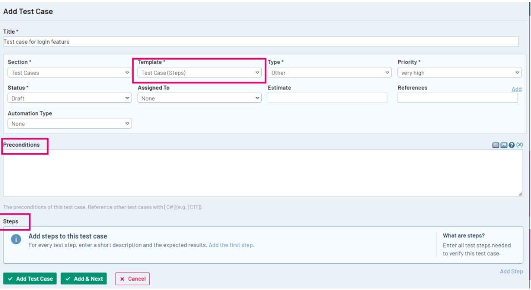 This template allows you to add individual result statuses to each step of your test, as well as links to defects, requirements, or other external entities for each step. This distinction provides you with greater visibility, structure, and traceability.