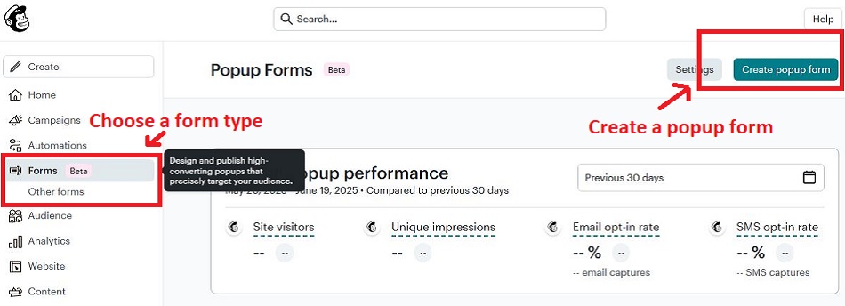 How to create signup forms in Mailchimp