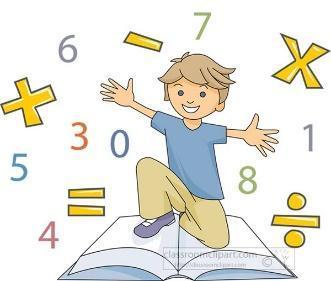 Mathematics Clipart - boy-with-math-symbols-and-book - Classroom Clipart