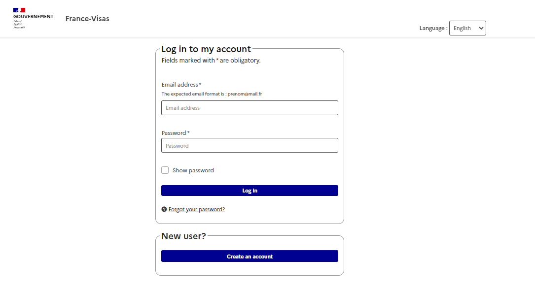 Create an account on the France Visa portal to kickstart your visa application.