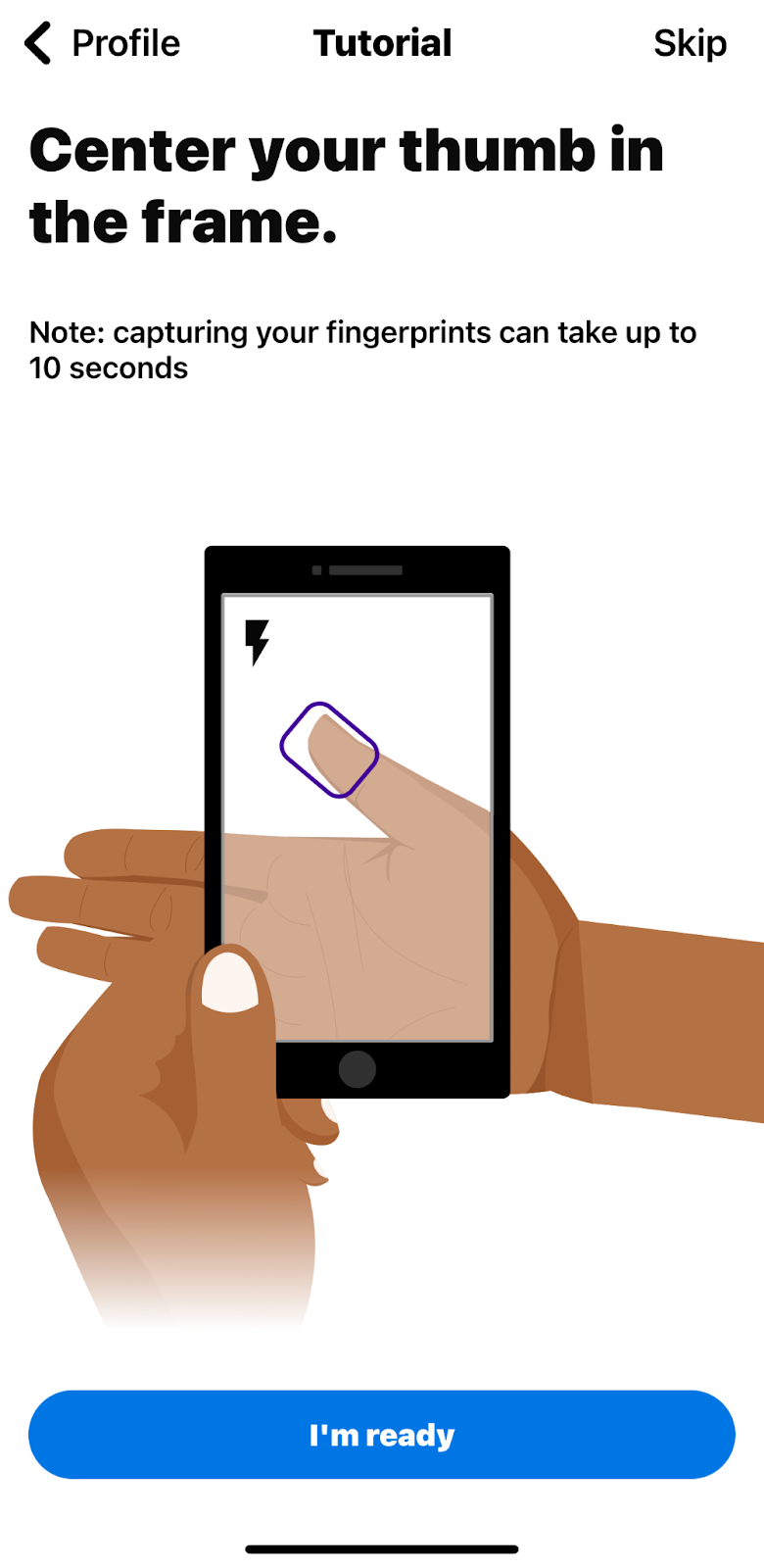 (Fingerprint Scan on iPhone Step 3: Scan the Thumb)