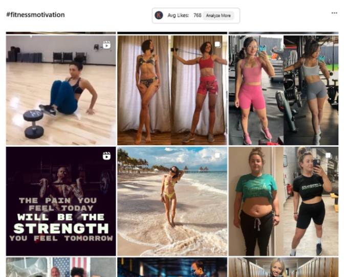 search hashtags on IG